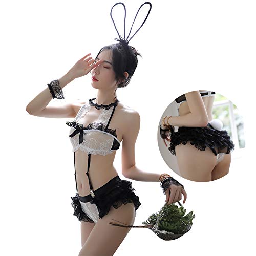 Kimoto バニーガール コスプレ コスチューム 4点セット フリーサイズ（ホワイト）