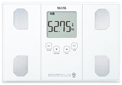 タニタ 体重 体組成計 50g ホワイト BC-314 WH 自動認識機能付き/立掛け収納OK
