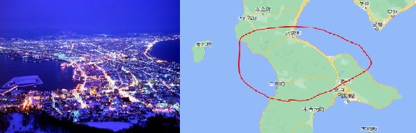有名な北海道・函館の100万ドルの夜景の景色、北海道のここの部分でなかったことが判明する